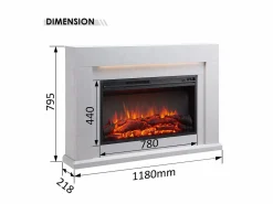 Chimenea|Chimenea|Chimenea eléctrica BALDERIA Xerxes - Chimenea de pie, calefacción 2000 W - Aspecto hormigón