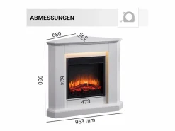 Chimenea eléctrica BALDERIA Candela - Chimenea de esquina, calefacción 2000 W -^