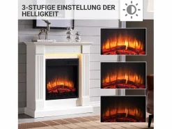 Chimenea eléctrica BALDERIA Ladina - Chimenea de pie - Blanca Blanco Outlet