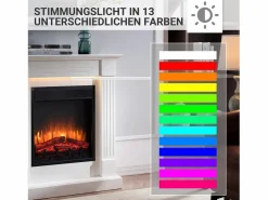 Chimenea eléctrica BALDERIA Ladina - Chimenea de pie - Blanca Blanco Outlet