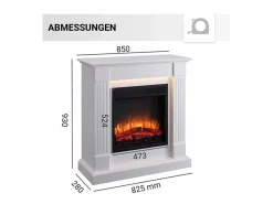 Chimenea eléctrica BALDERIA Ladina - Chimenea de pie - Blanca Blanco Outlet