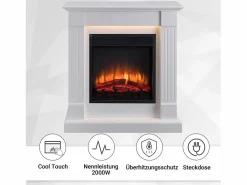 Chimenea eléctrica BALDERIA Ladina - Chimenea de pie - Blanca Blanco Outlet