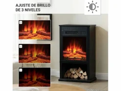 Chimenea|Chimenea|Chimenea eléctrica BALDERIA Ember - Chimenea de pie -