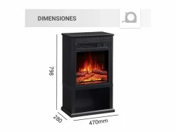 Chimenea|Chimenea|Chimenea eléctrica BALDERIA Ember - Chimenea de pie -