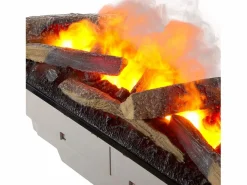 Chimenea eléctrica BALDERIA Ikarus - Chimenea de pie con efecto de llama Optmimyst, niebla - Aspecto de hormigón^ Hot