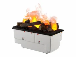 Chimenea eléctrica BALDERIA Ikarus - Chimenea de pie con efecto de llama Optmimyst, niebla - Aspecto de hormigón^ Hot