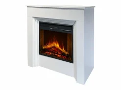 Chimenea eléctrica BELLINI, chimenea de pie, madera blanca, fabricada en Italia, L96 x P35 x H96^ Best