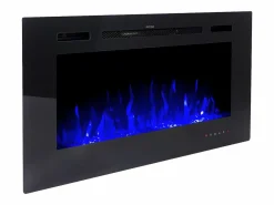 FLAMATECH Chimenea|Chimenea|Chimenea eléctrica CALBUCO - De pared o empotrada - An. 101,6 x Pr. 14 x Al. 54,4 cm - Negra