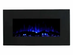 Chimenea eléctrica CHANDELA - L.84xAn.14xAlt.45cm - Negra^FLAMATECH Discount