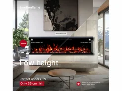 Chimenea eléctrica de 3 caras UNITY 183 - fuego premium, de pared o empotrada - 183x19x36 cm - LED decorativa con calefacción 900/1800W^ Discount