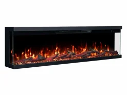 Chimenea eléctrica de 3 caras UNITY 183 - fuego premium, de pared o empotrada - 183x19x36 cm - LED decorativa con calefacción 900/1800W^ Discount