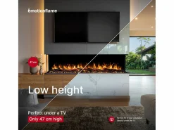 Chimenea eléctrica de 3 caras SOLIS 120 - fuego premium, empotrada - 120x30x46 cm - LED decorativa con calefacción 750/1500 W^ Hot