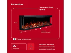 Chimenea|Chimenea|Chimenea eléctrica de 3 caras UNITY 152 - fuego premium, de pared o empotrada - 152x19x36 cm - LED decorativa con calefacción 900/1800W