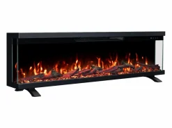 Chimenea|Chimenea|Chimenea eléctrica de 3 caras UNITY 152 - fuego premium, de pared o empotrada - 152x19x36 cm - LED decorativa con calefacción 900/1800W