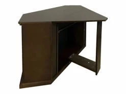 Chimenea eléctrica de esquina de suelo MADISON en madera de nogal L126 x P78 x H83^