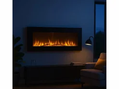 Chimenea|Chimenea|Chimenea eléctrica de pared DALLAS L127 x P 11 x H50