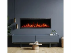 Chimenea|Chimenea|Chimenea eléctrica de pared, frontal y empotrada, CHICAGO130, L127 x D14 x H45