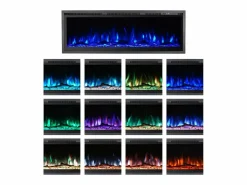 Chimenea|Chimenea|Chimenea eléctrica de pared, frontal y empotrada, CHICAGO130, L127 x D14 x H45