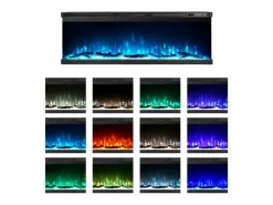 Chimenea eléctrica de pared, chimenea empotrada de 3 lados, BOSTON100 L101,6 x P20 x H44 Negro Online