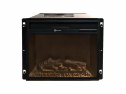 Chimenea eléctrica de pie esquinera MADISON en madera blanca, L126 x P78 x H83 Blanco Clearance