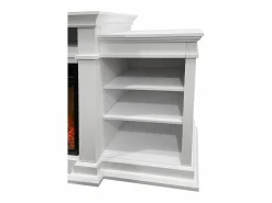 Chimenea eléctrica de suelo BIDEN de madera blanca L179 x P48 x H85^ Outlet