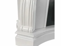 Chimenea|Chimenea|Chimenea eléctrica de suelo PARIGI en madera blanca L123xP39xH100