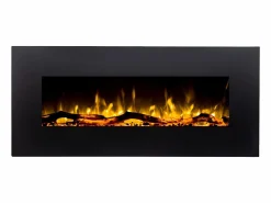 FLAMATECH Chimenea eléctrica LALITA - L.110xAn.14xAlt.49cm - Negra Negro Outlet