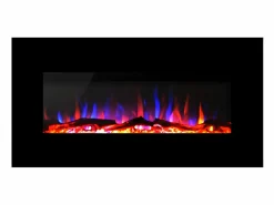 FLAMATECH Chimenea eléctrica LALITA - L.110xAn.14xAlt.49cm - Negra Negro Outlet