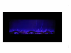 FLAMATECH Chimenea eléctrica LALITA - L.110xAn.14xAlt.49cm - Negra Negro Outlet