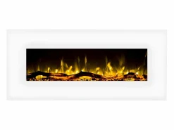 FLAMATECH Chimenea eléctrica LALITA - Ancho 110 x Prof. 14 x Alt. 49 cm - Blanco Online