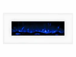 FLAMATECH Chimenea eléctrica LALITA - Ancho 110 x Prof. 14 x Alt. 49 cm - Blanco Online