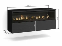Chimenea eléctrica LED, 102x35x45cm, 1 Hueco, 1 Puerta, Chimenea eléctrica, Colgado, Suspendido,^Skraut Home New
