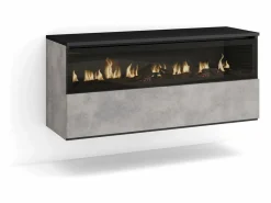 Skraut Home Chimenea|Chimenea|Chimenea eléctrica LED, 102x35x45cm, 1 Hueco, 1 Puerta, Chimenea eléctrica, Colgado, Suspendido, Cemento