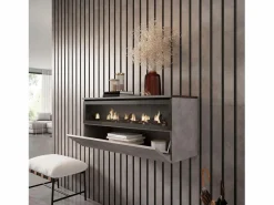 Skraut Home Chimenea|Chimenea|Chimenea eléctrica LED, 102x35x45cm, 1 Hueco, 1 Puerta, Chimenea eléctrica, Colgado, Suspendido, Cemento