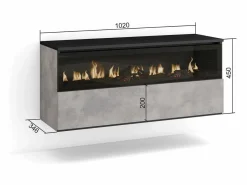 Skraut Home Chimenea|Chimenea|Chimenea eléctrica LED, 102x35x45cm, 1 Hueco, 1 Puerta, Chimenea eléctrica, Colgado, Suspendido, Cemento