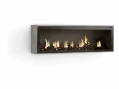 Chimenea eléctrica LED, 107x25x38cm, Salón - Comedor, Chimenea eléctrica, Cemento^Skraut Home Discount