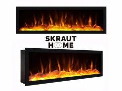 Skraut Home Chimenea eléctrica LED, 107x25x38cm, Salón - Comedor, Chimenea eléctrica, Negro Clearance