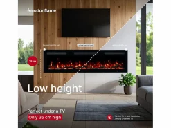 Chimenea|Chimenea|Chimenea eléctrica MONARCH 107 - fuego premium - de pared y empotrados - 107x13x35 cm - chimenea LED con calefacción 900/1800 W