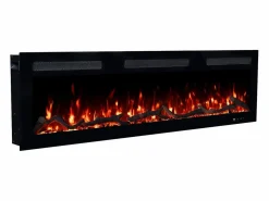 Chimenea|Chimenea|Chimenea eléctrica MONARCH 107 - fuego premium - de pared y empotrados - 107x13x35 cm - chimenea LED con calefacción 900/1800 W