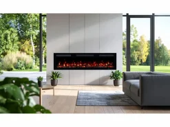 Chimenea|Chimenea|Chimenea eléctrica MONARCH 127 - fuego premium - de pared y empotrados - 127x13x35 cm - chimenea LED con calefacción 900/1800 W