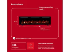Chimenea eléctrica MONARCH 152 - fuego premium - de pared y empotrados - 152x13x35 cm - chimenea LED con calefacción 900/1800 W^ Online