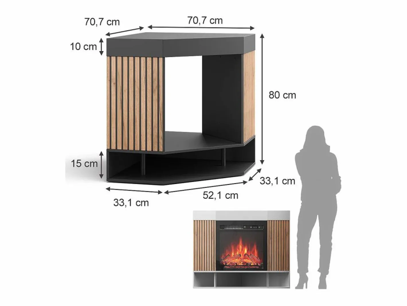 Vicco Chimenea|Chimenea|Chimenea eléctrica 100x73x80 lynea