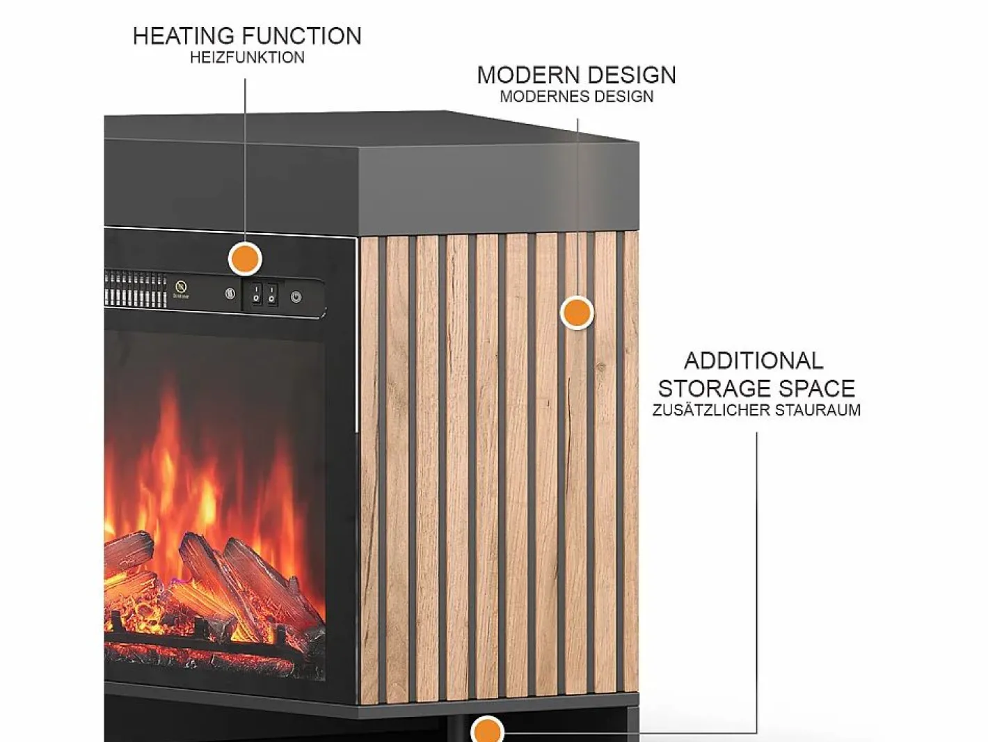 Vicco Chimenea|Chimenea|Chimenea eléctrica 100x73x80 lynea