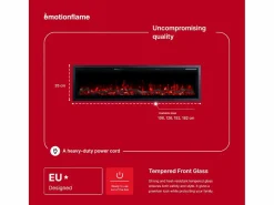 Chimenea eléctrica REGAL 182 - fuego premium - de pared y empotrados - 182x35x12 cm - chimenea LED decorativa con calefacción 900/1800 W^ Hot
