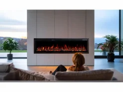 Chimenea|Chimenea|Chimenea eléctrica REGAL 152 - fuego premium - de pared y empotrados - 152x35x12 cm - chimenea LED decorativa con calefacción 900/1800 W