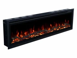 Chimenea eléctrica REGAL 126 - fuego premium - de pared y empotrados - 126x35x12 cm - chimenea LED decorativa con calefacción 900/1800 W^ Hot