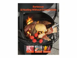 Chimenea Exterior SucceBuy, de Hierro de 56 cm, con Reja y Tapa de Chimenea, para Reuniones en el Jardín, Acampadas y Fiestas al Aire Libre^ Hot