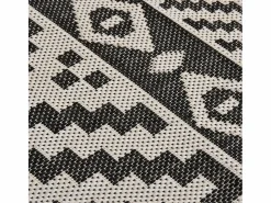Garden Furniture Alfombra De Exterior|Decoración De Jardín|Christiaan Alfombra de exterior de tejido plano rayas negras 100x200 cm