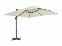 Garden Furniture Church Point Sombrilla jardín voladiza con palo de aluminio arena 300x300 cm