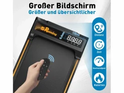 Cinta de correr compacta y portátil 2 en 1 para casa o oficina con pantalla LED para caminar, correr y trotar, capacidad de 120 kg (111 x 49 x 10,5 cm)^ Sale